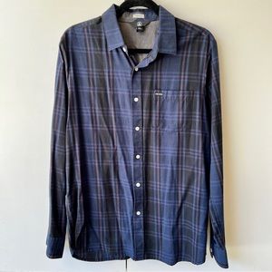 Volcom Modern Fit Plaid Long Sleeve Button Down Flannel M